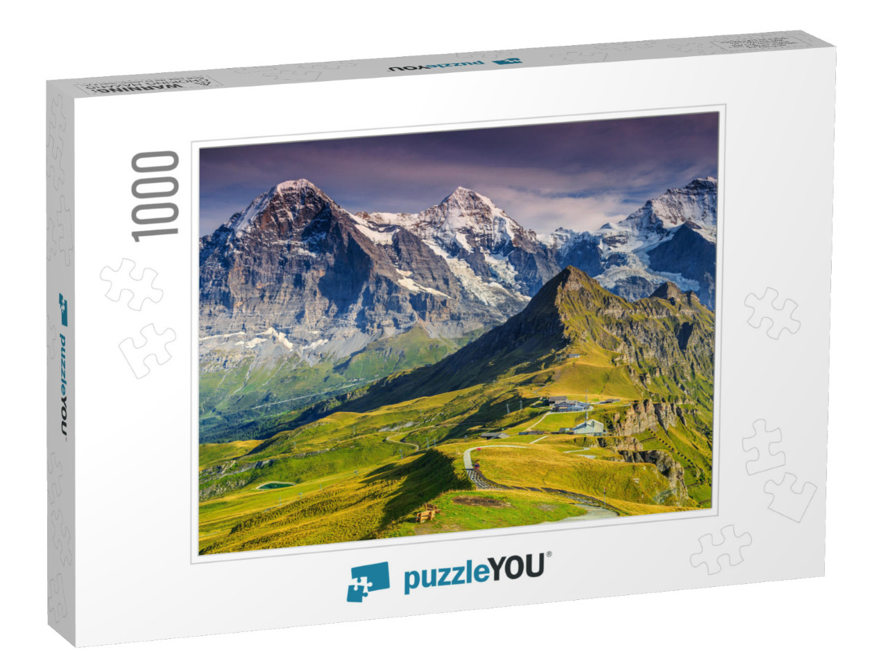 Stunning Alpine Panorama with Jungfrau, Monch, Eiger Nort... Jigsaw Puzzle with 1000 pieces