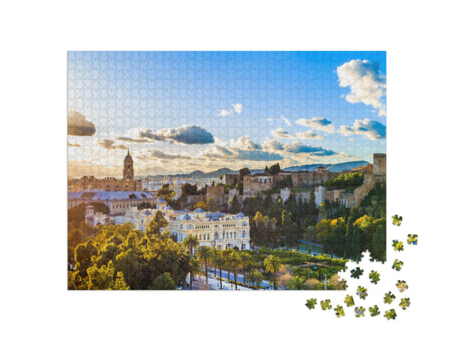 Sunset with Views of the Cathedral of Malaga... Jigsaw Puzzle with 1000 pieces