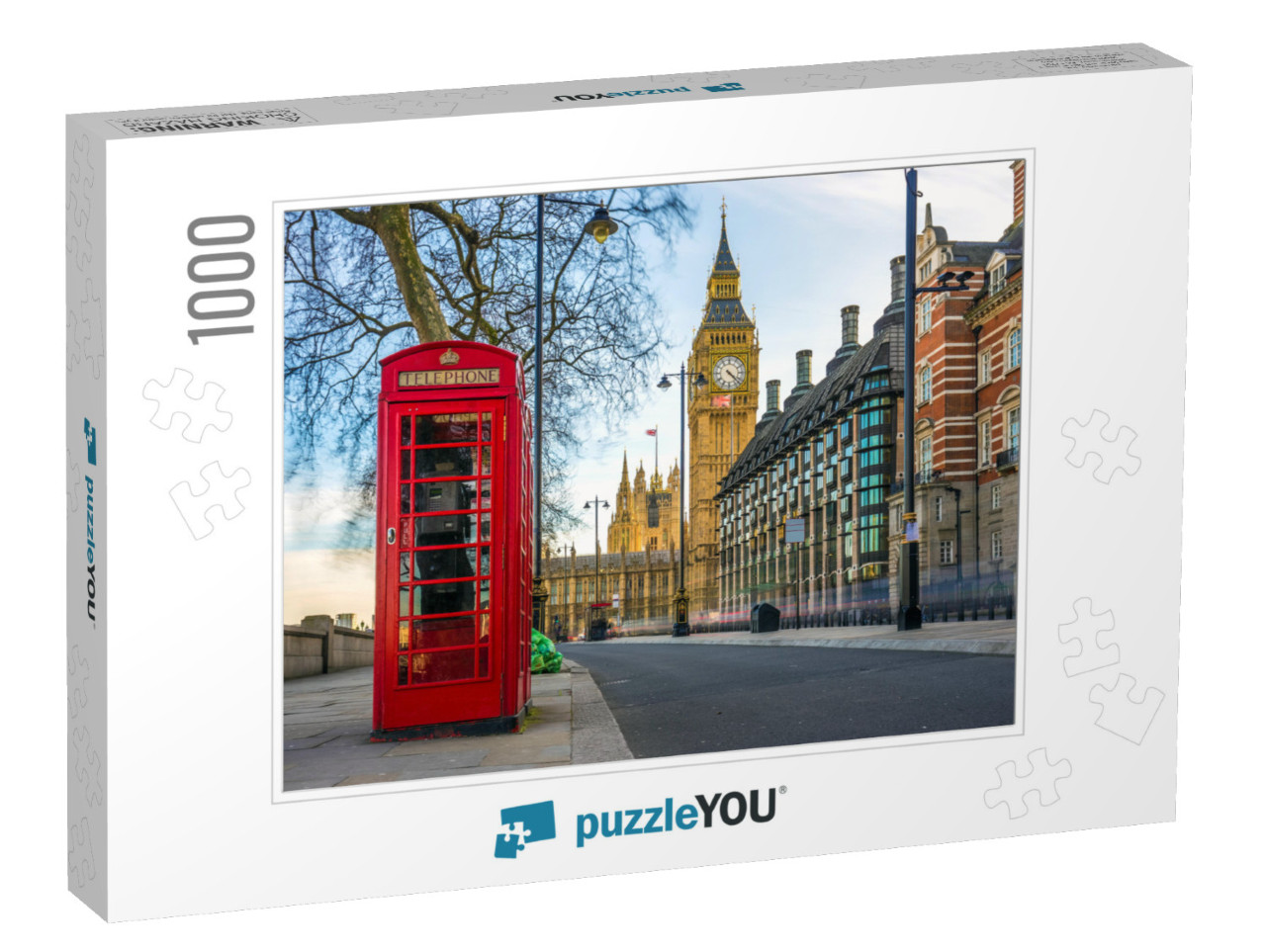 London, England - the Iconic British Old Red Telephone Bo... Jigsaw Puzzle with 1000 pieces