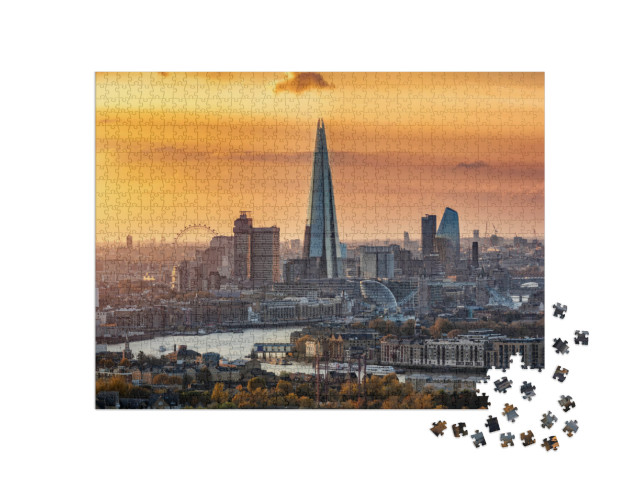 View to the Modern Skyline of London, United Kingdom, in... Jigsaw Puzzle with 1000 pieces