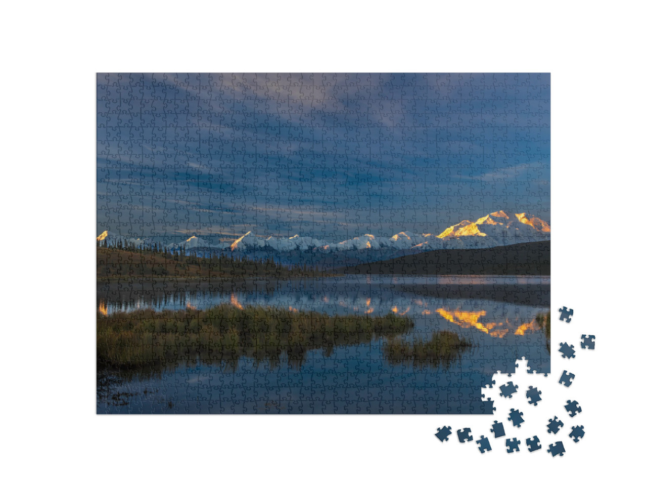 August 30, 2016 - Mount Denali At Wonder Lake, Previously... Jigsaw Puzzle with 1000 pieces