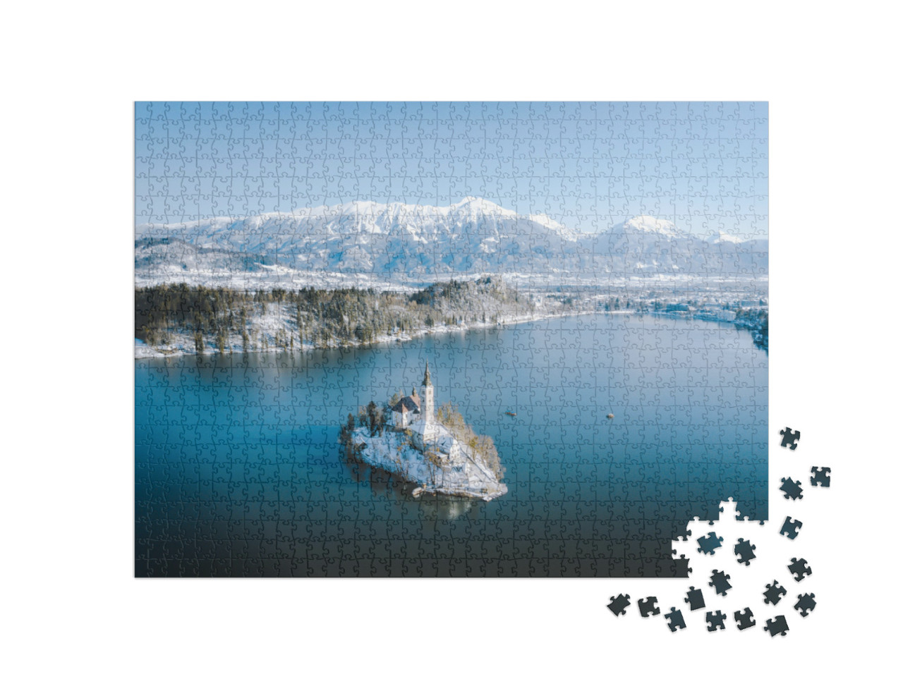 Panoramic View of Scenic Lake Bled with Famous Bled Islan... Jigsaw Puzzle with 1000 pieces