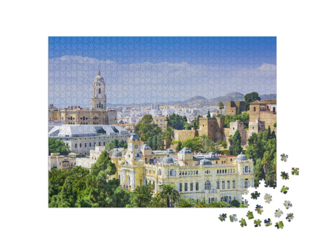 Malaga, Spain Cityscape At the Cathedral, City Hall & Alc... Jigsaw Puzzle with 1000 pieces