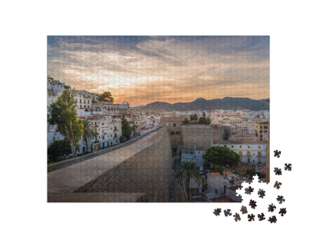 Dalt Vila & Almudaina Castle in Ibiza Old Town. Vivid Sun... Jigsaw Puzzle with 1000 pieces