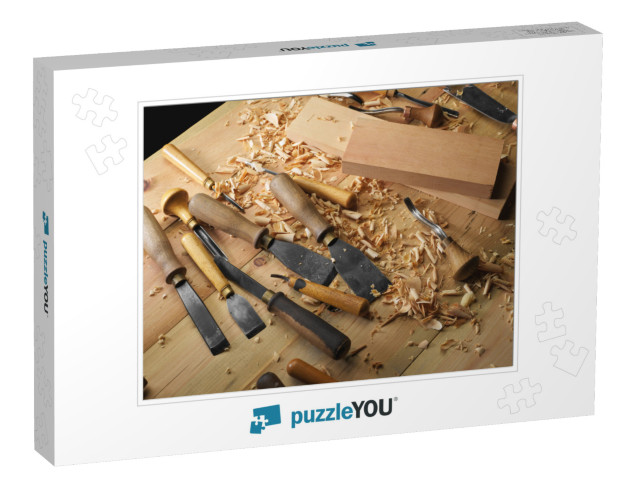 Carpenter Wood Carving Equipment. Woodworking, Craftsmans... Jigsaw Puzzle