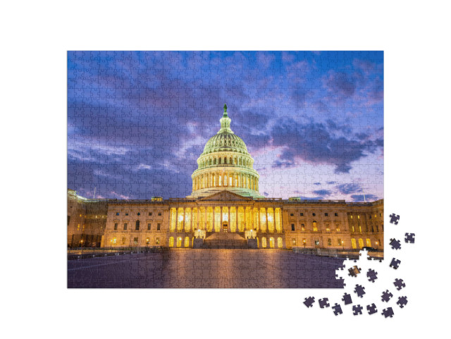 The United States Capitol At Night, Often Called the Capi... Jigsaw Puzzle with 1000 pieces