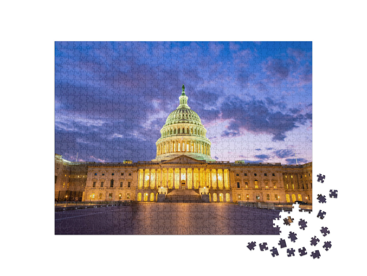 The United States Capitol At Night, Often Called the Capi... Jigsaw Puzzle with 1000 pieces