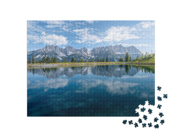 Mountain Lake in the Kitzbuehel Alps, Austria... Jigsaw Puzzle with 1000 pieces