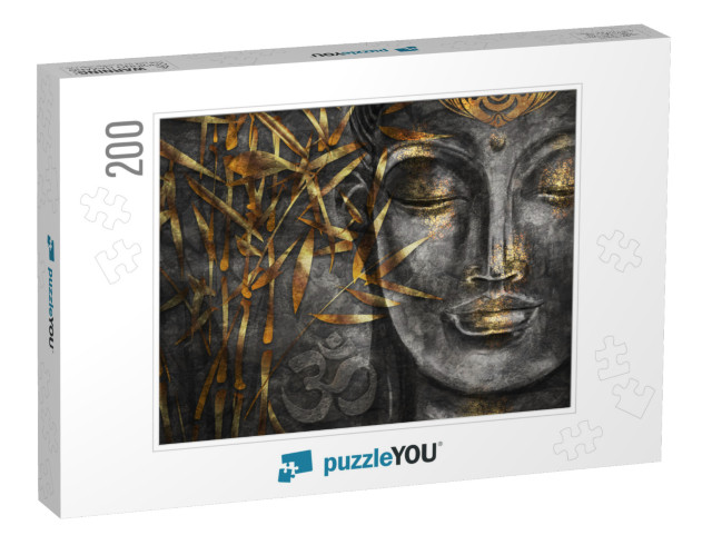 Bodhisattva Buddha - Digital Art Collage Combined with Wa... Jigsaw Puzzle with 200 pieces