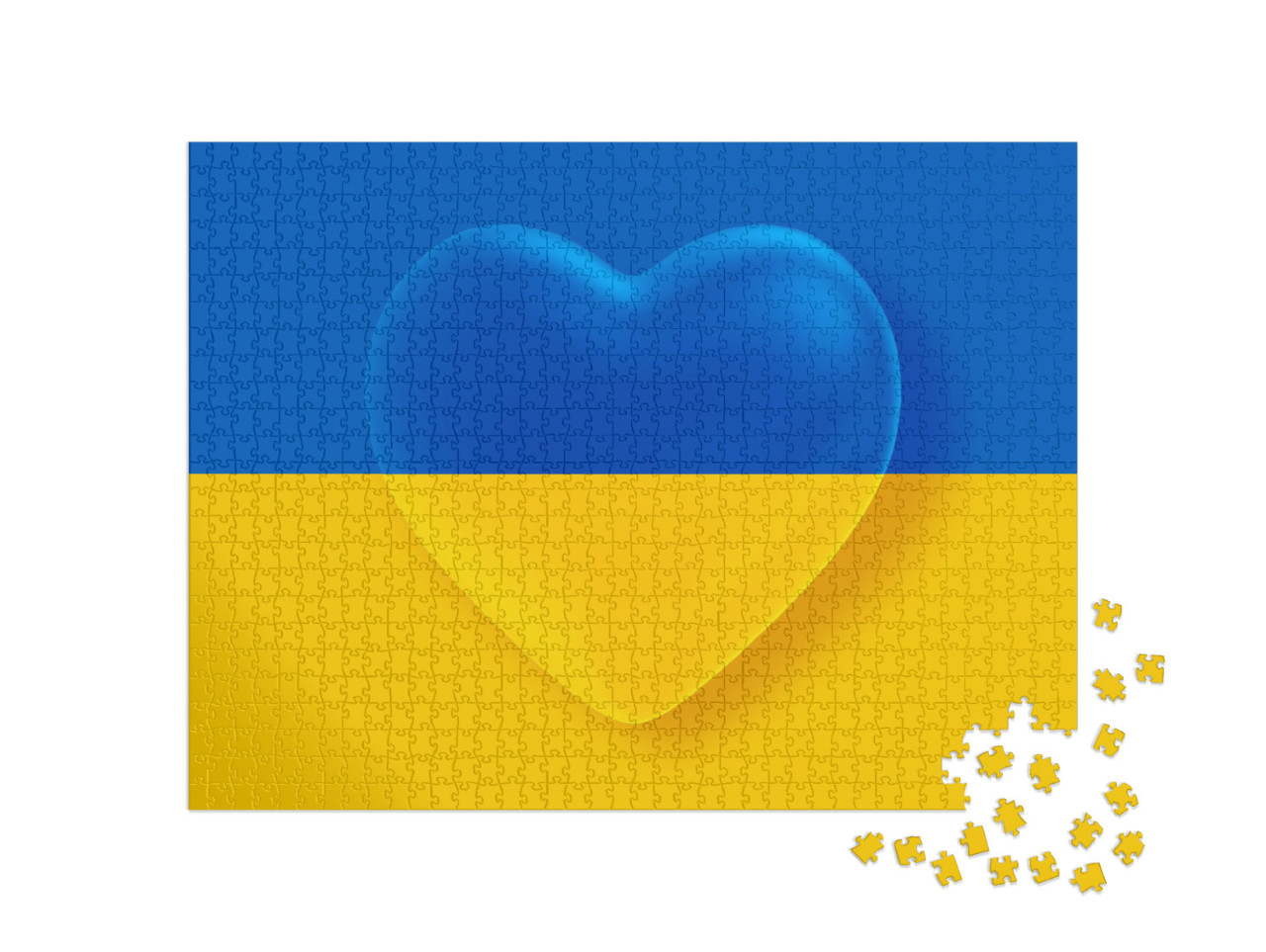 Ukraine Flag in the Shape of Heart Object on Ukraine Flag... Jigsaw Puzzle with 1000 pieces