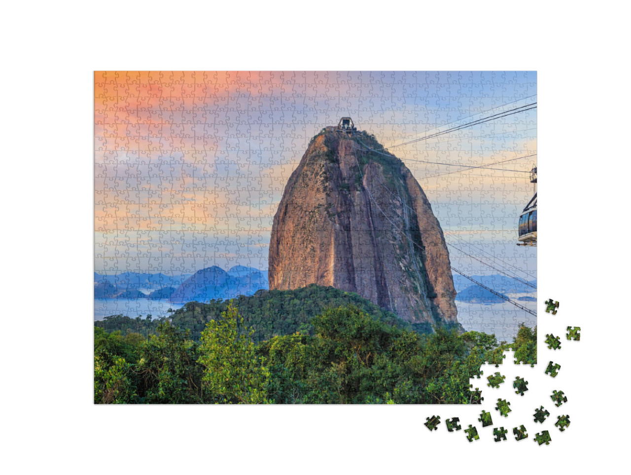 Cable Car & Sugar Loaf Mountain in Rio De Janeiro... Jigsaw Puzzle with 1000 pieces