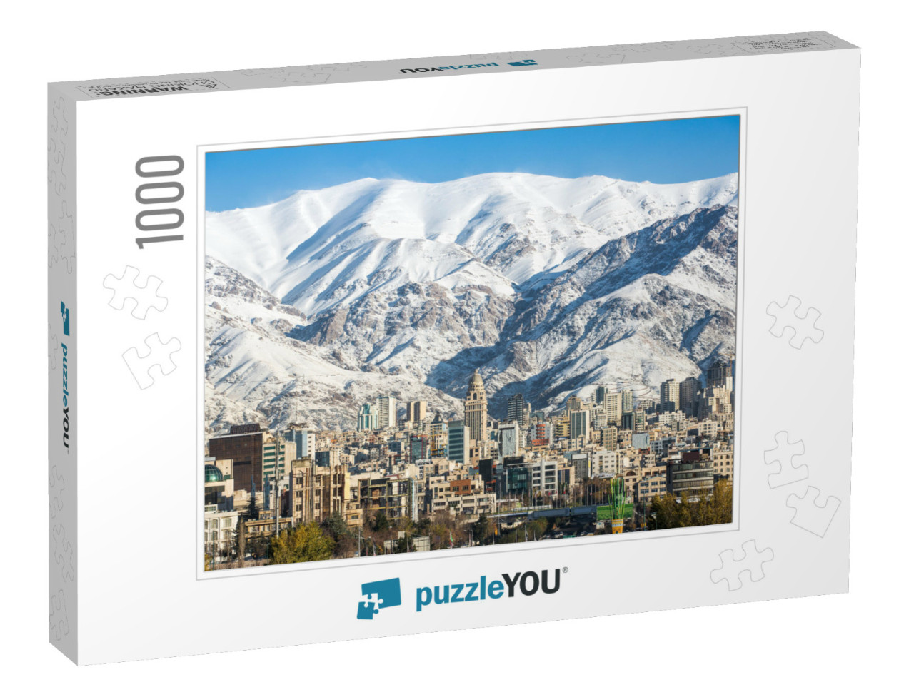 Winter Tehran View with a Snow Covered Alborz Mountains o... Jigsaw Puzzle with 1000 pieces