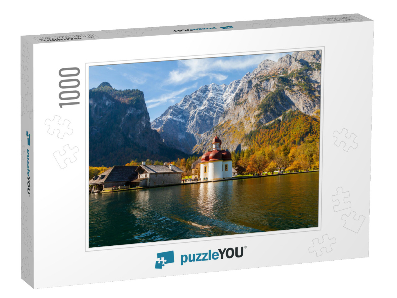 Konigssee Lake Konigsee in Foggy Weather, St. Bartholoma... Jigsaw Puzzle with 1000 pieces