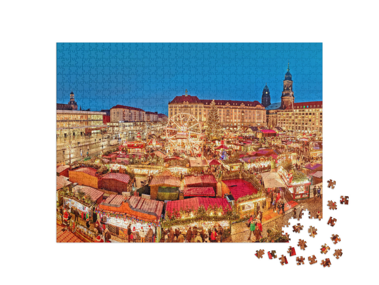 Dresden in Christmas Time, Germany. Spectacular View on F... Jigsaw Puzzle with 1000 pieces