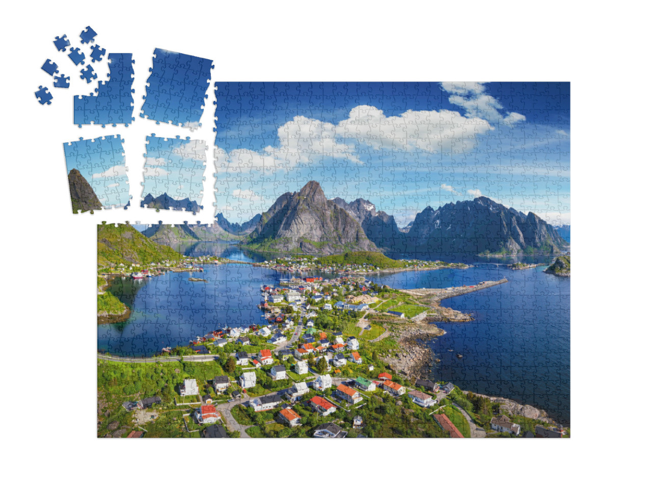 Reine, Lofoten, Norway. the Village of Reine Under a Sunn... | SMART SORTED® | Jigsaw Puzzle with 1000 pieces