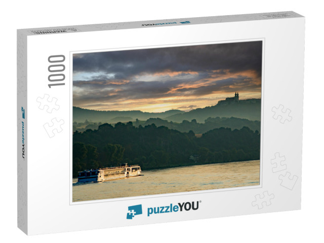 A River Cruise Boat on the Danube River At Sunset, in the... Jigsaw Puzzle with 1000 pieces