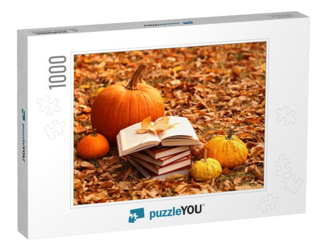 Autumn Books. Reading Books About Autumn. Halloween Books... Jigsaw Puzzle with 1000 pieces