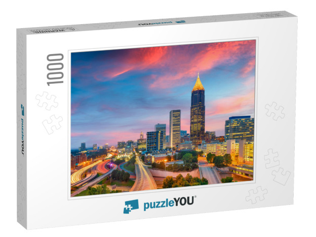 Atlanta, Georgia, USA Downtown & Midtown Skyline At Dusk... Jigsaw Puzzle with 1000 pieces