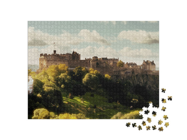 Edinburgh Castle as the Famous City Landmark. United King... Jigsaw Puzzle with 1000 pieces