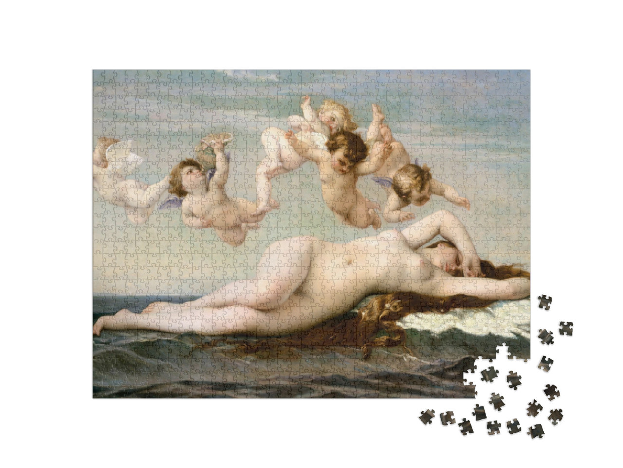 The Birth of Venus, by Alexandre Cabanel, 1875, French Pa... Jigsaw Puzzle with 1000 pieces