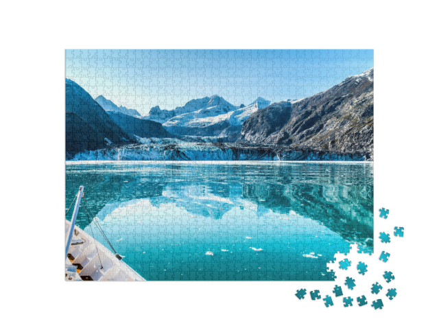 Cruise Ship in Glacier Bay Cruising Towards Johns Hopkins... Jigsaw Puzzle with 1000 pieces