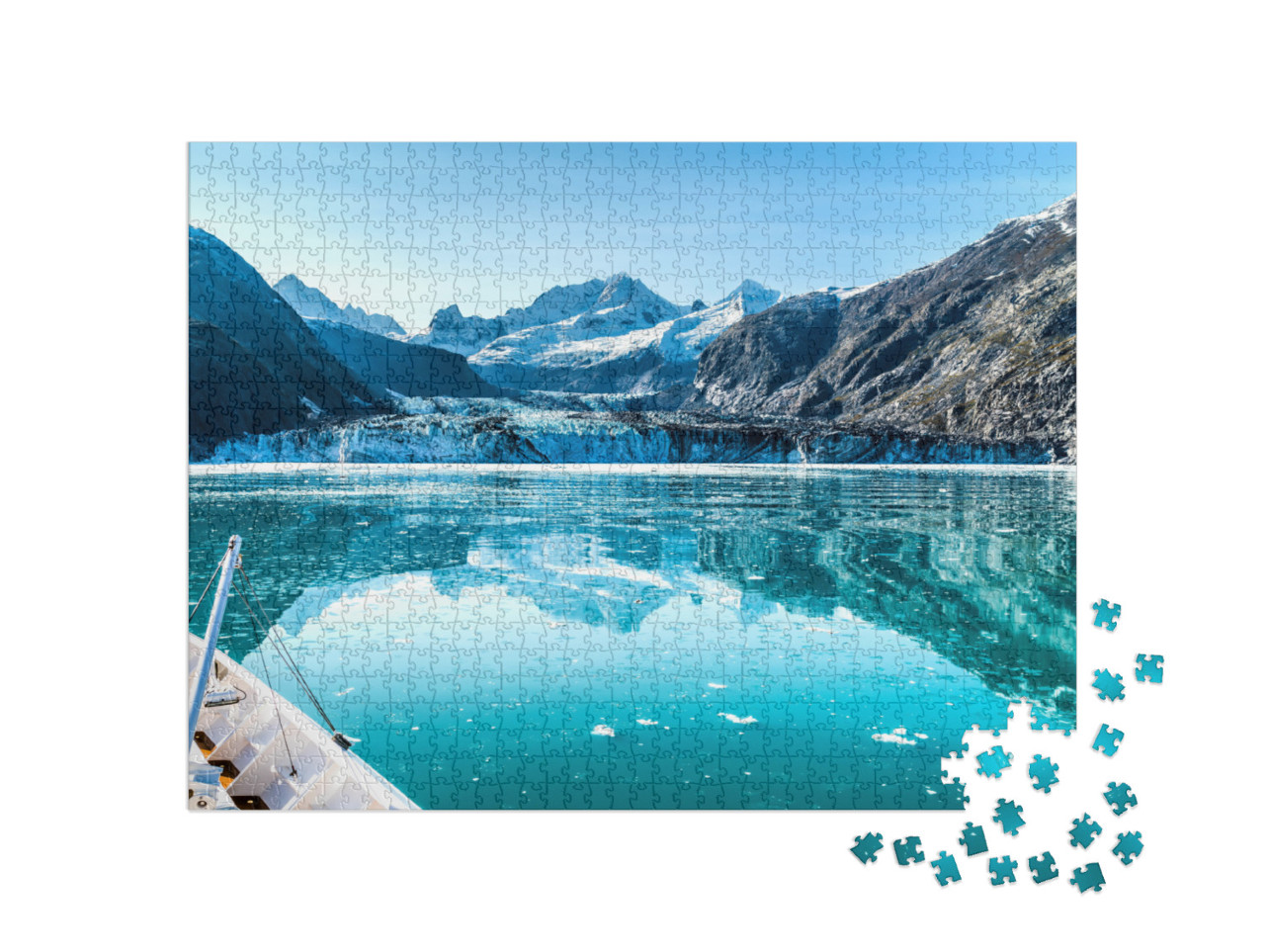 Cruise Ship in Glacier Bay Cruising Towards Johns Hopkins... Jigsaw Puzzle with 1000 pieces