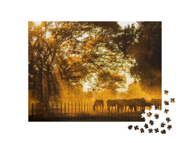 Golden Light in the Stables... Jigsaw Puzzle with 1000 pieces