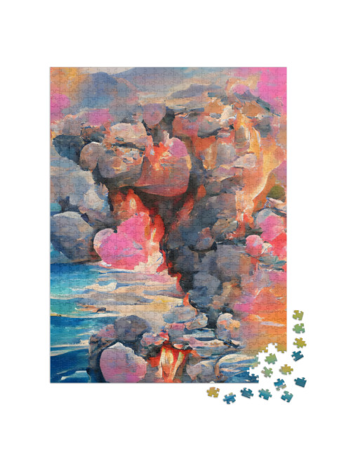 Hawaii Volcanoes National Park with Active Kilauea Volcan... Jigsaw Puzzle with 1000 pieces