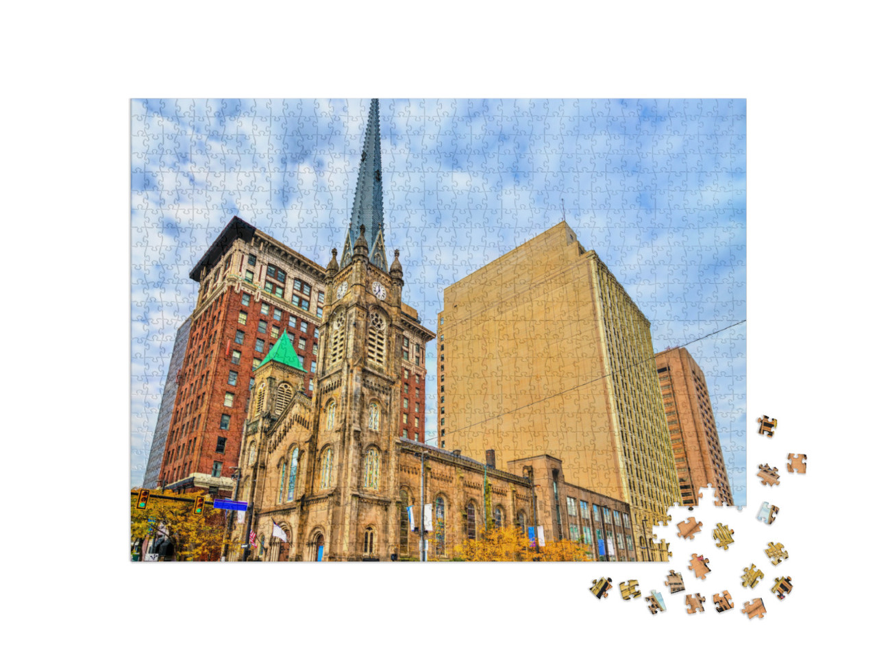 Old Stone Church, a Historic Presbyterian Church in Downt... Jigsaw Puzzle with 1000 pieces