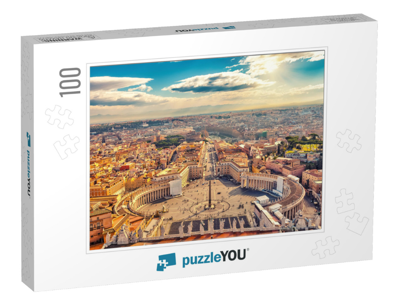 Saint Peters Square in Vatican & Aerial View of Rome... Jigsaw Puzzle with 100 pieces