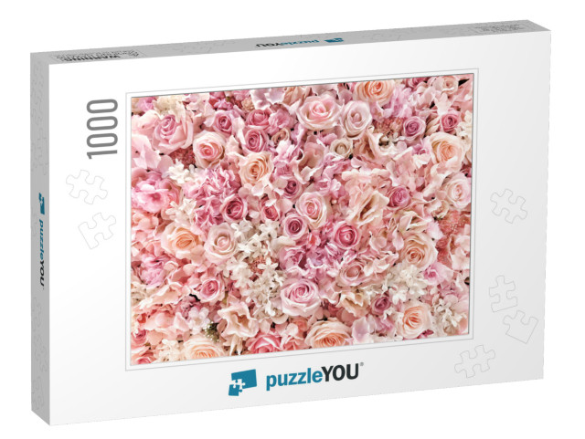 Beautiful Summer Flowers as Background. Blossoming Delica... Jigsaw Puzzle with 1000 pieces