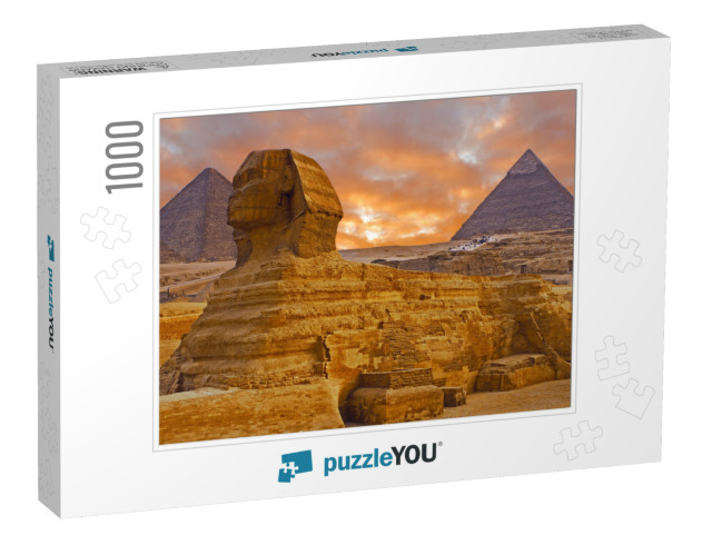 View of the Sphinx Egypt, the Giza Plateau in the Sahara... Jigsaw Puzzle with 1000 pieces