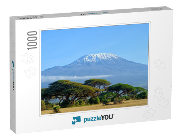 Snow on Top of Mount Kilimanjaro in Amboseli... Jigsaw Puzzle with 1000 pieces