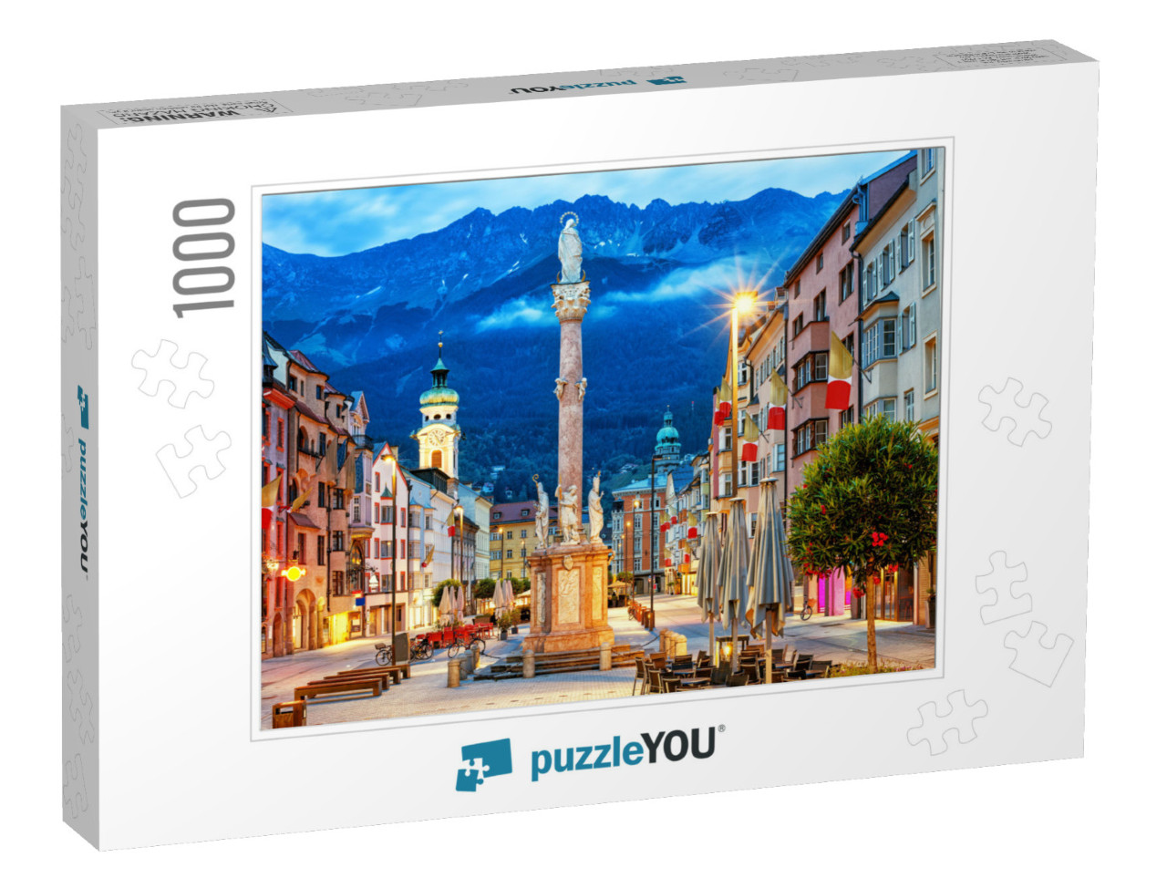 Innsbruck Old Town in Alps Mountains, Tyrol, Austria... Jigsaw Puzzle with 1000 pieces