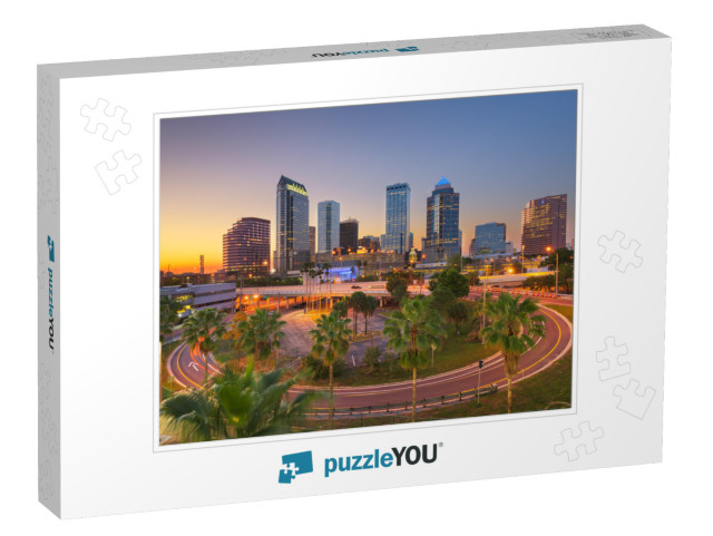 Tampa, Florida, USA Downtown City Skyline Over Roads & Hig... Jigsaw Puzzle