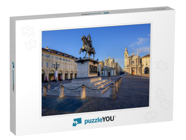 Piazza San Carlo & the Bronze Monument of Emmanuel Philib... Jigsaw Puzzle