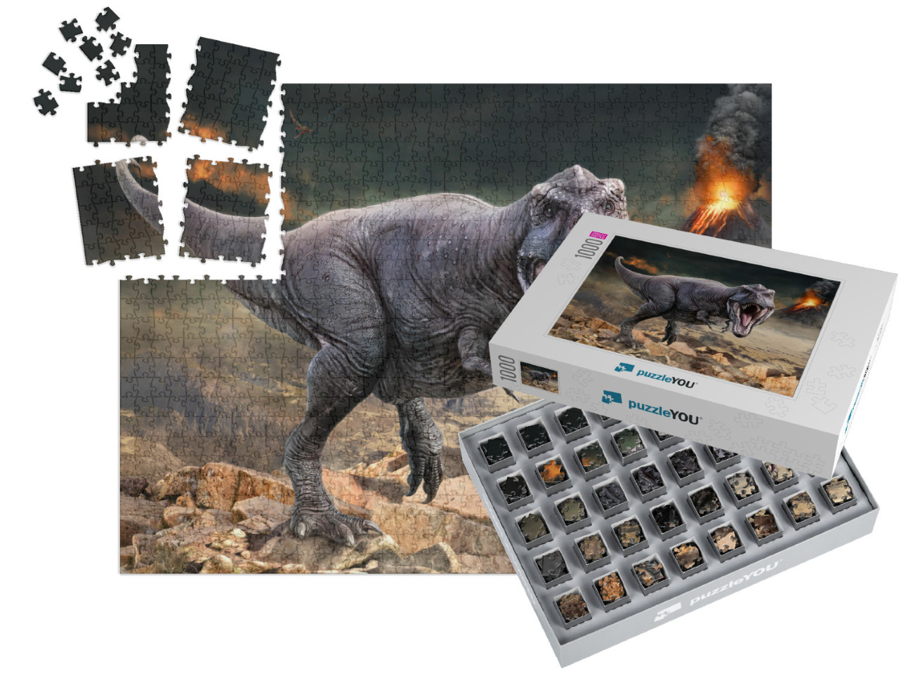 Tyrannosaurus Rex Scene 3D Illustration... | SMART SORTED® | Jigsaw Puzzle with 1000 pieces