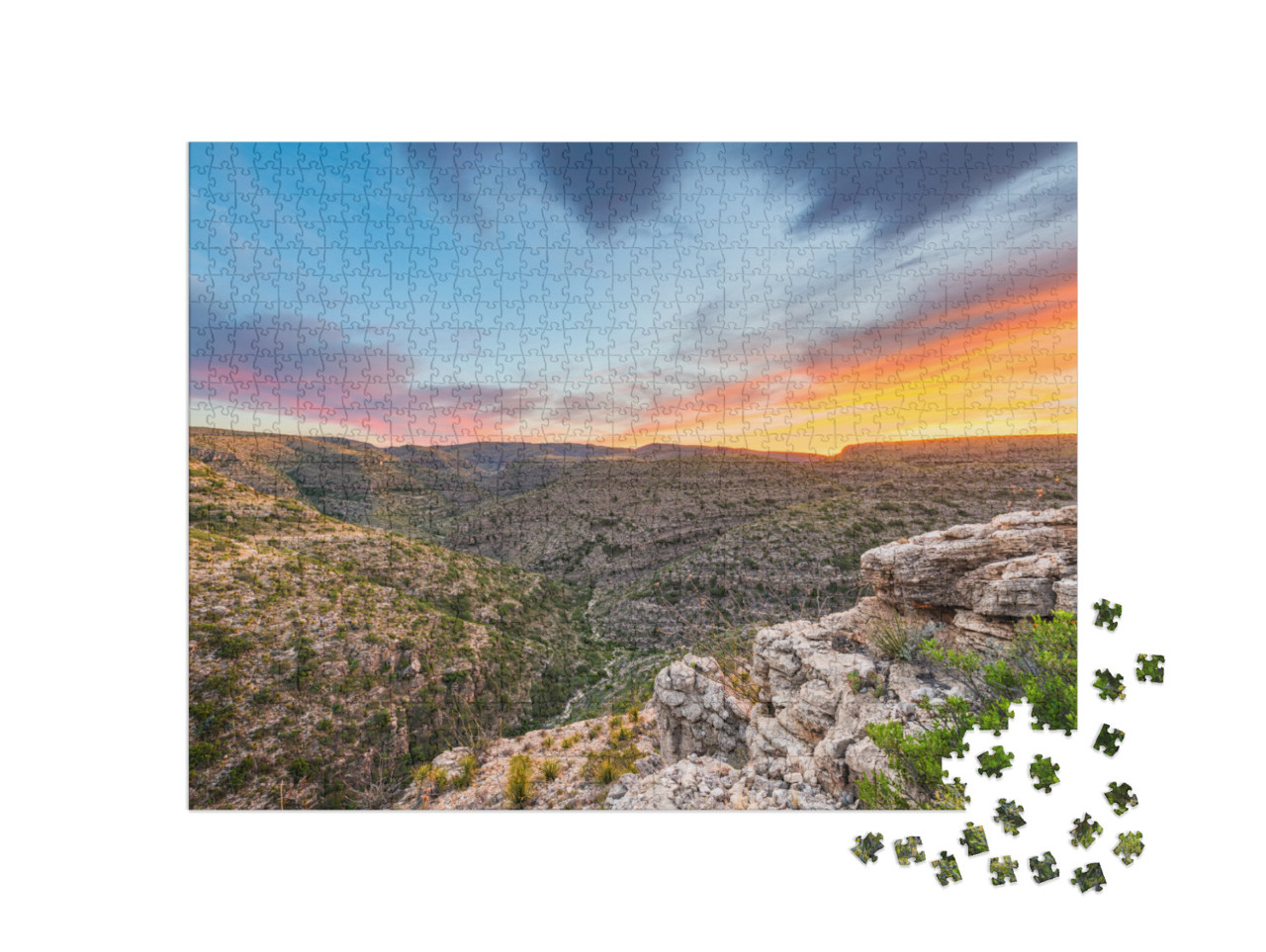 Carlsbad Cavern National Park, New Mexico, USA Overlooking... Jigsaw Puzzle with 1000 pieces