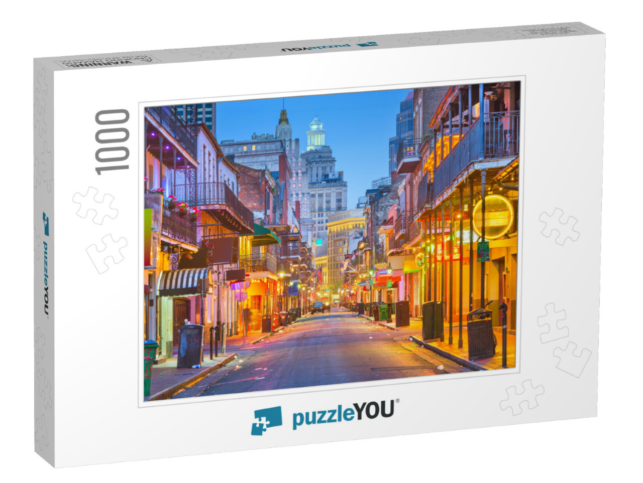 Bourbon St, New Orleans, Louisiana, USA Cityscape of Bars... Jigsaw Puzzle with 1000 pieces