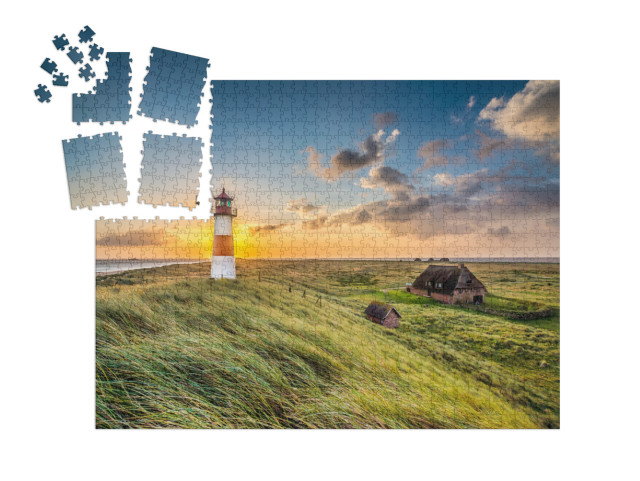 Sunrise At Lighthouse in List on the Island of Sylt, Schl... | SMART SORTED® | Jigsaw Puzzle with 1000 pieces