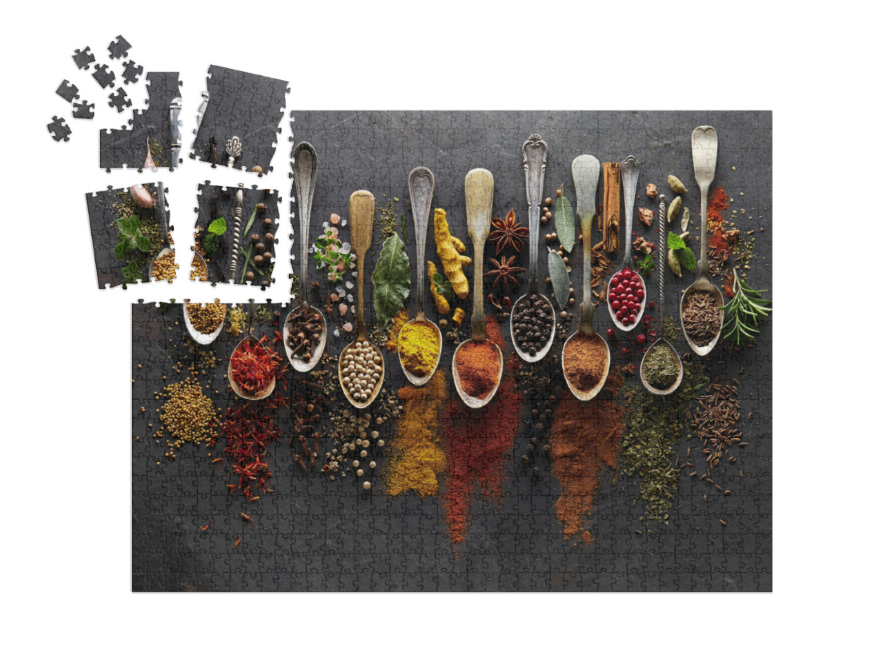 Herbs & Spices on Graphite Background... | SMART SORTED® | Jigsaw Puzzle with 1000 pieces