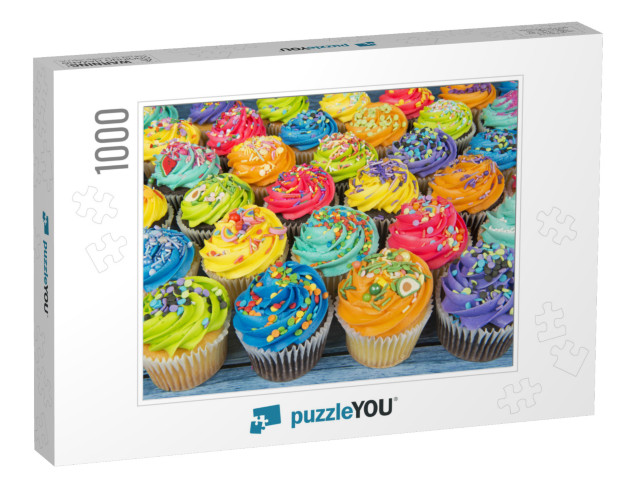 Colorful Cupcakes Photo Collage Jigsaw Puzzle with 1000 pieces