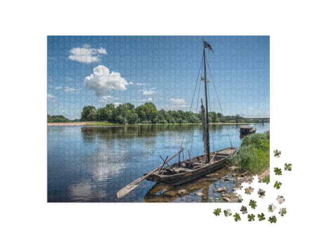 View on La Loire Near the Village of Candes Saint Martin... Jigsaw Puzzle with 1000 pieces