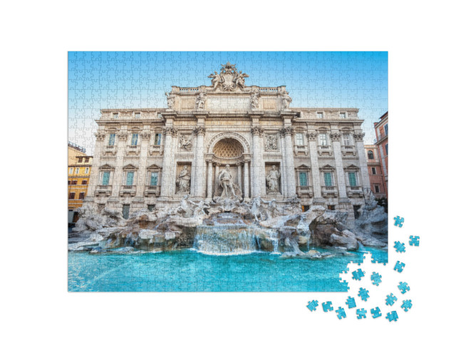 Trevi Fountain in the Morning, Rome, Italy. Rome Baroque... Jigsaw Puzzle with 1000 pieces