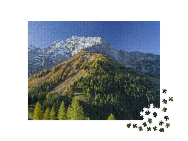 Panorama German Austrian Alps Near Berchtesgaden in Autum... Jigsaw Puzzle with 1000 pieces