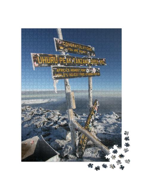 The Snowy Peak of Mt Kilimanjaro in Tanzania, Africa... Jigsaw Puzzle with 1000 pieces