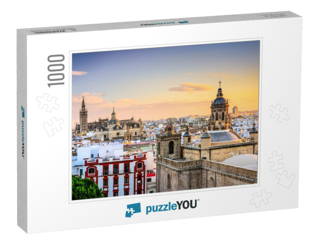 Seville, Spain City Skyline At Dusk... Jigsaw Puzzle with 1000 pieces