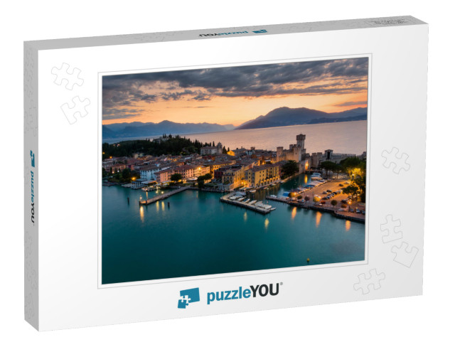 Aerial View of the Village of Sirmione on Garda Lake At S... Jigsaw Puzzle