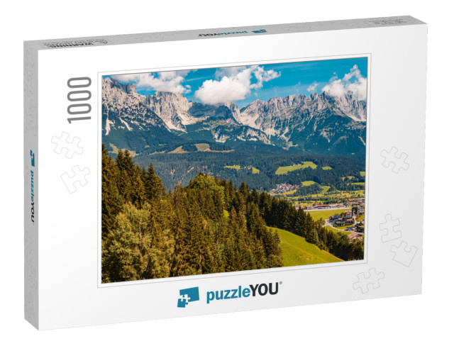 Beautiful Alpine Summer View At the Famous Hartkaiser Sum... Jigsaw Puzzle with 1000 pieces