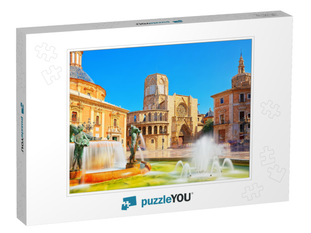 Fountain Rio Turia on Square of the Virgin Saint Mary, Va... Jigsaw Puzzle